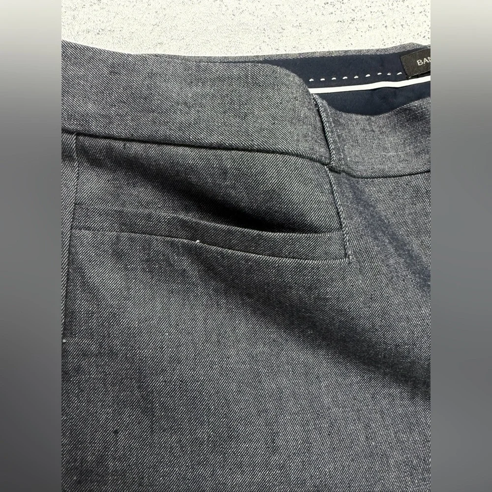 Banana Republic Sloan Slim Ankle Pants Size 14 Dark Gray Chambray